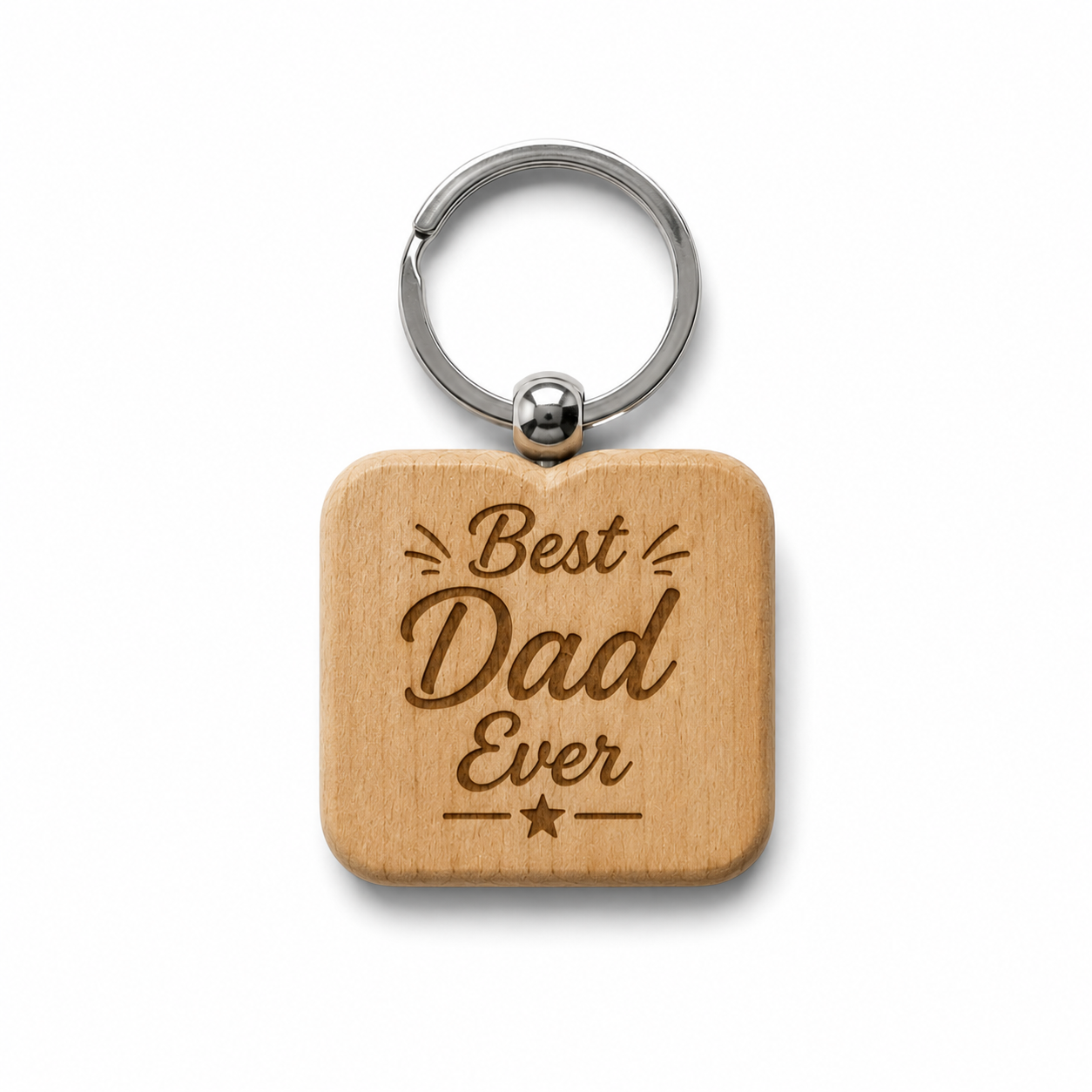 Personalised Father’s Day Wooden Keyring – Gift for Dad