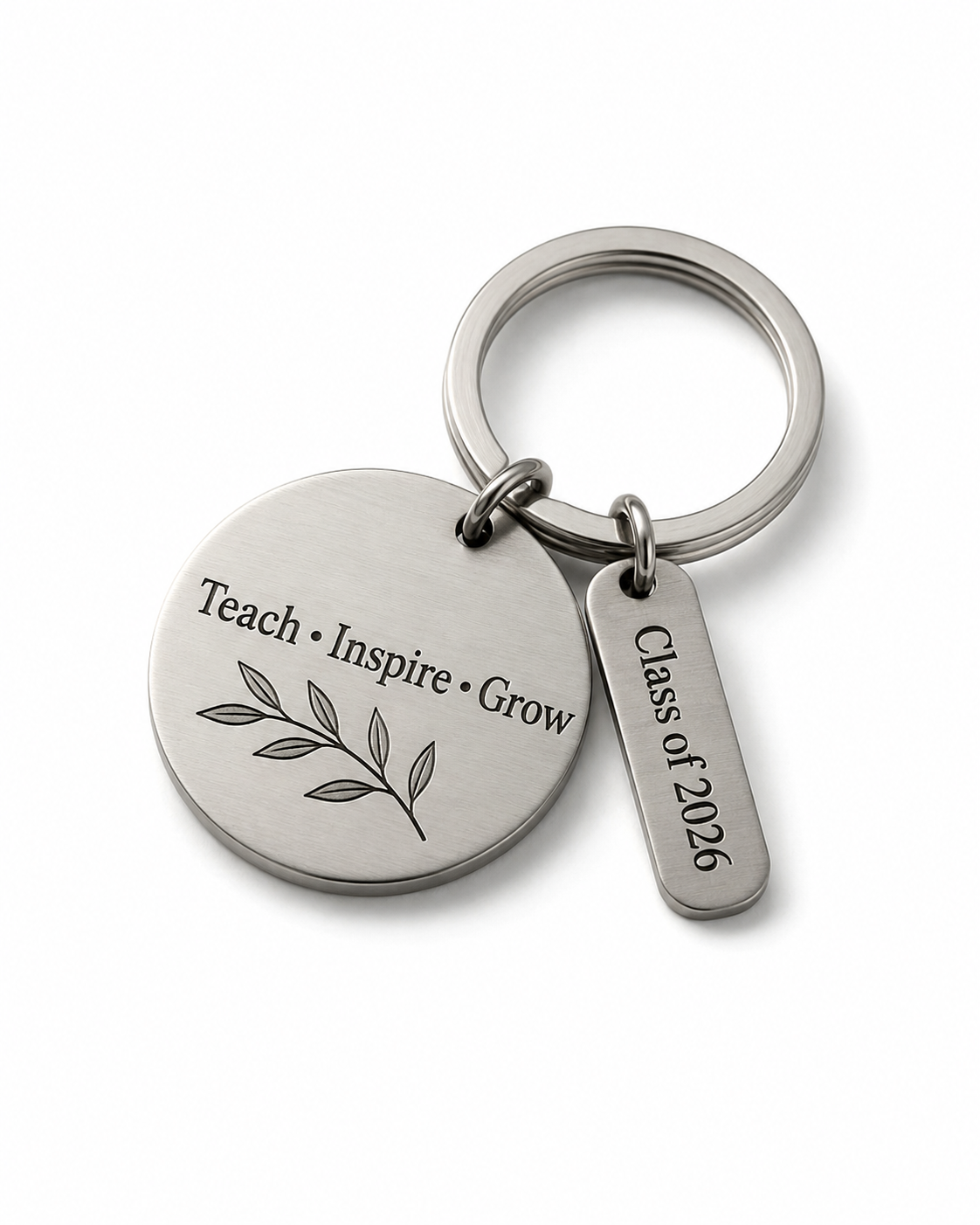 Personalised Stainless Steel Teacher Keyring – Thank You Teacher Gift