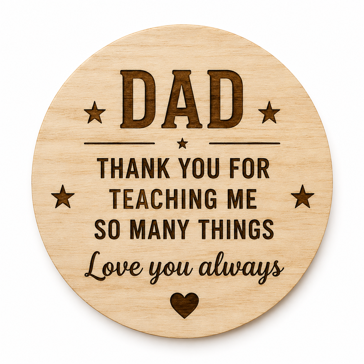 Personalised Father’s Day Wooden Coaster – Funny & Sentimental Dad Gift