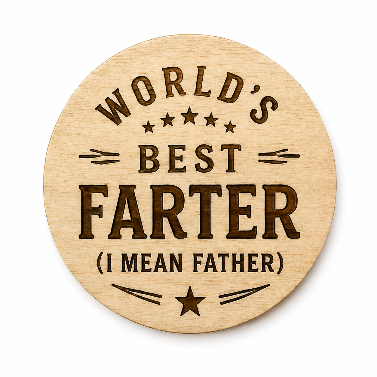 Personalised Father’s Day Wooden Coaster – Funny & Sentimental Dad Gift