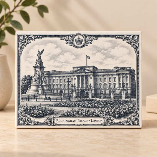 Buckingham Palace London ceramic tile, 20 × 25 cm landscape format
