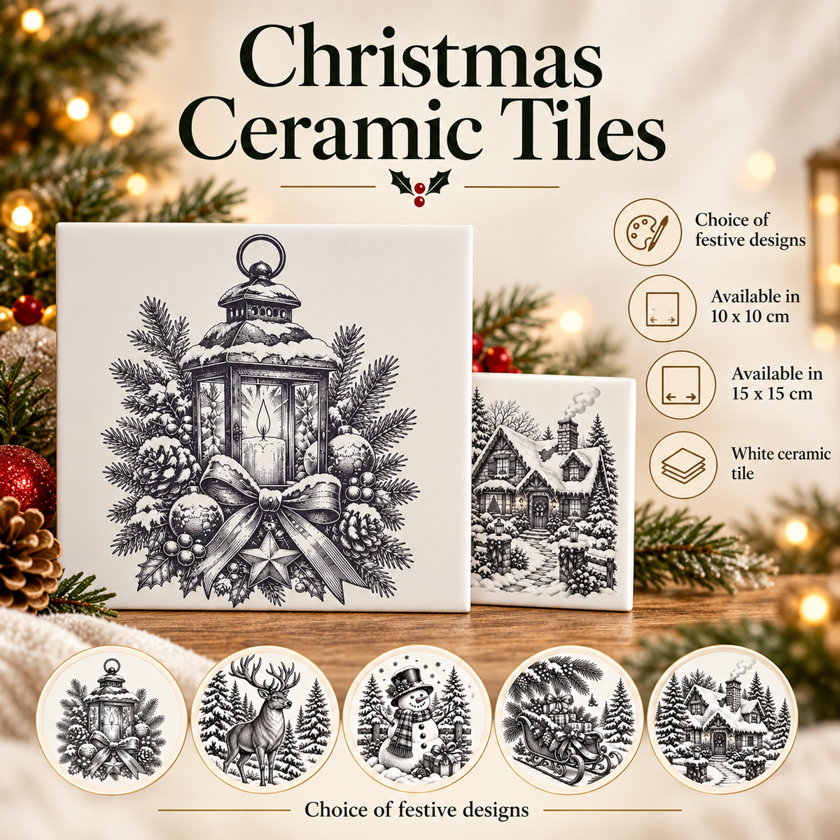 Christmas ceramic tile gifting product overview