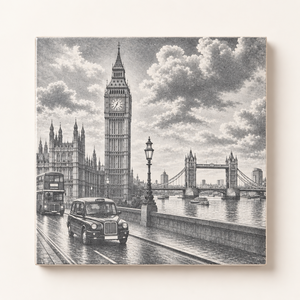 Image C – Big Ben, Tower Bridge, Bus & Cab