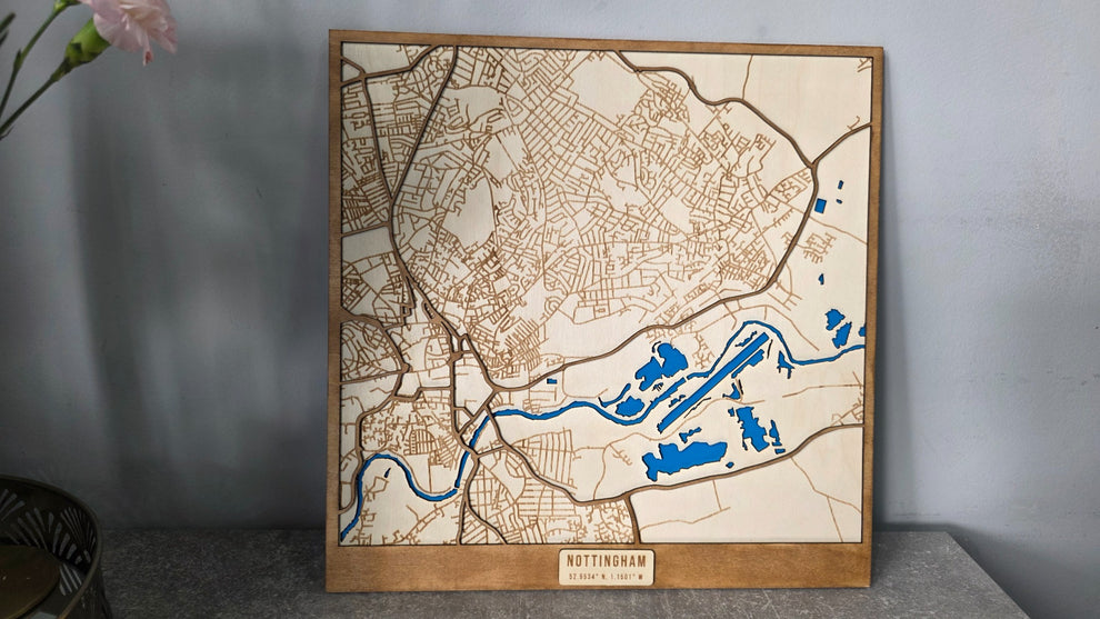 Personalised Wooden City Map 30x30cm | Custom City Gift | M&L Studio