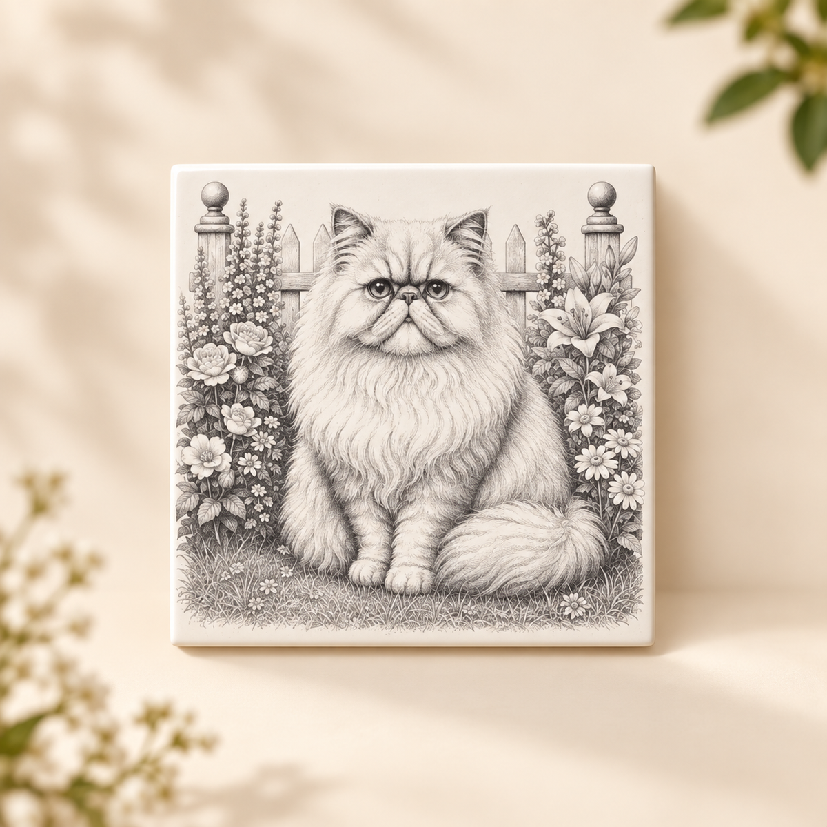 Design A Persian cat ceramic tile