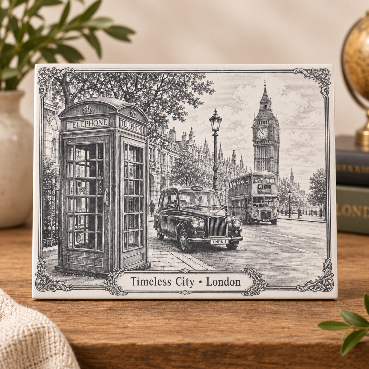 Timeless City London ceramic tile displayed in a warm neutral home setting